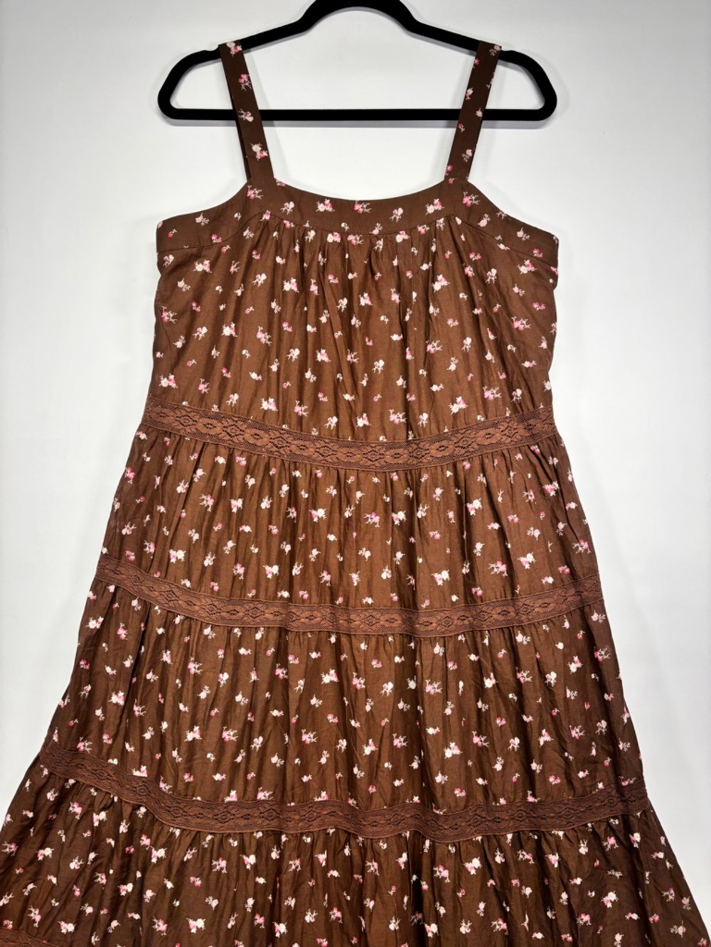 ✨Lucky Brand Women's Cotton Market Day Floral Tiered Dress Size M - Picture 4 of 16